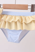 Colorblock crab embroidery ruffle 2pc swimsuit - ARIA KIDS