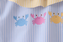 Colorblock crab embroidery ruffle swimsuit - ARIA KIDS