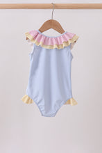 Colorblock crab embroidery ruffle swimsuit - ARIA KIDS