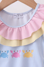 Colorblock crab embroidery ruffle swimsuit - ARIA KIDS