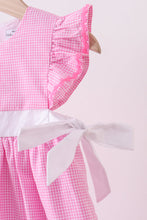 Pink bow gingham ruffle dress - ARIA KIDS
