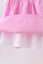 Pink bow gingham ruffle dress - ARIA KIDS