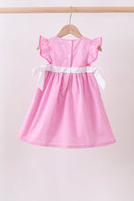 Pink bow gingham ruffle dress - ARIA KIDS