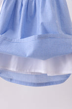 Blue bow gingham ruffle dress - ARIA KIDS