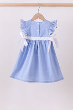 Blue bow gingham ruffle dress - ARIA KIDS