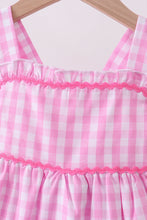 Pink gingham ruffle tiered dress - ARIA KIDS
