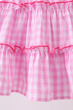 Pink gingham ruffle tiered dress - ARIA KIDS