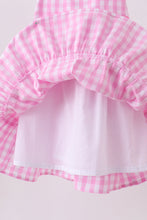 Pink gingham ruffle tiered dress - ARIA KIDS