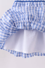 Blue gingham ruffle tiered dress - ARIA KIDS