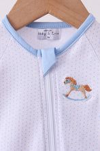 Blue dot horse embroidery romper - ARIA KIDS