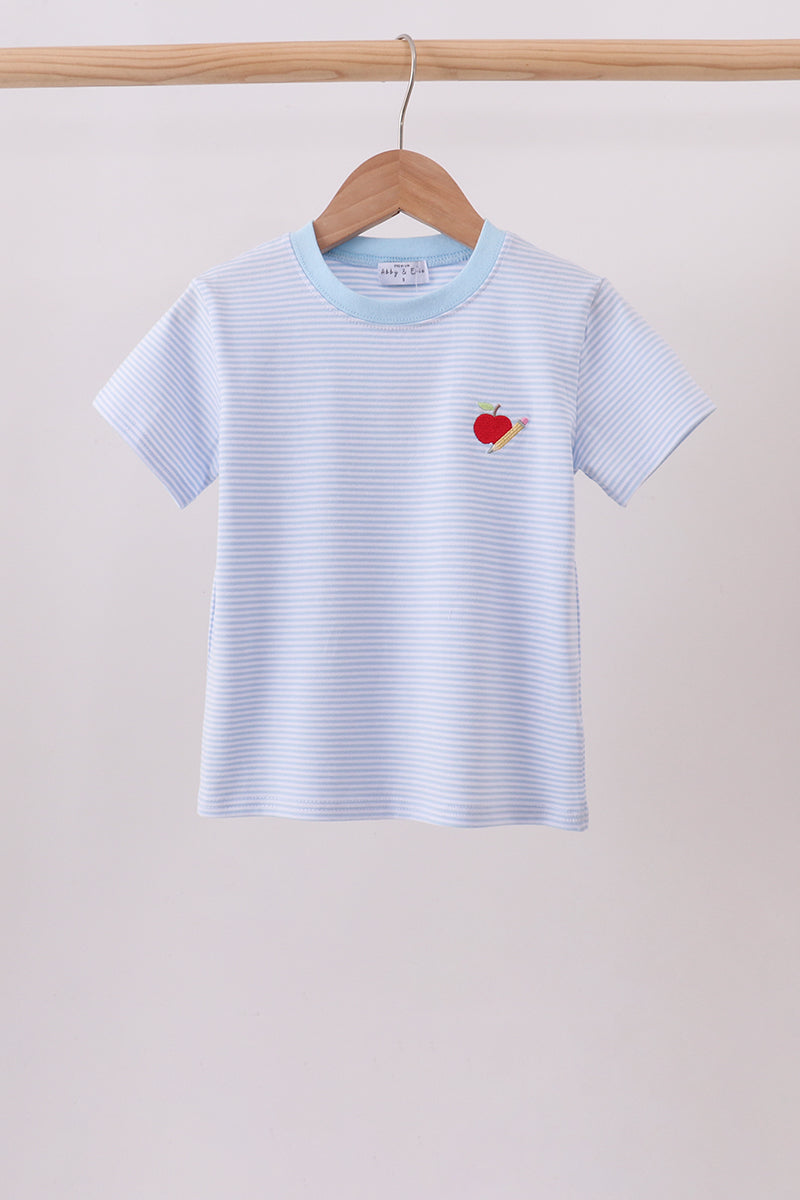 Blue Apple Pencil Pocket Top - ARIA KIDS