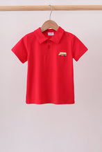 Red School Bus Pocket Polo Shirt - ARIA KIDS