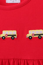 Red School bus Bow Dress - ARIA KIDS
