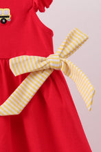 Red School bus Bow Dress - ARIA KIDS