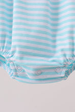 Blue Apple Embroidery Gingham Bubble - ARIA KIDS