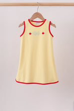Scalloped Apple Embroidery Bow Dress - ARIA KIDS
