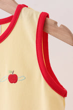 Scalloped Apple Embroidery Bow Dress - ARIA KIDS
