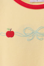 Scalloped Apple Embroidery Bow Dress - ARIA KIDS