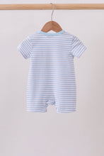 Blue Apple Pencil Embroidery Romper - ARIA KIDS