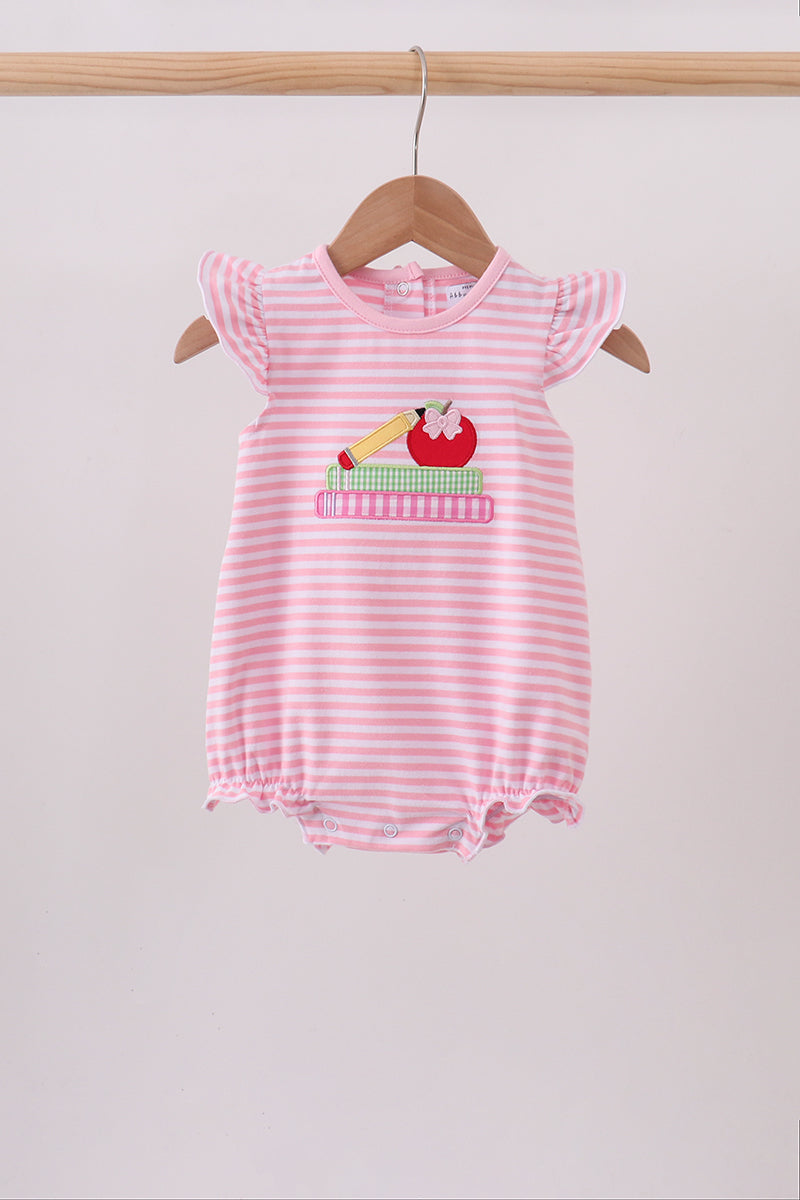 Pink Apple Pencil Embroidery Bubble - ARIA KIDS