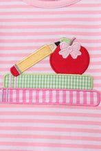 Pink Apple Pencil Embroidery Dress - ARIA KIDS