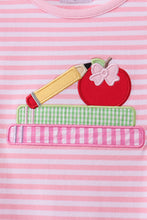 Pink Apple Pencil Embroidery Short Set