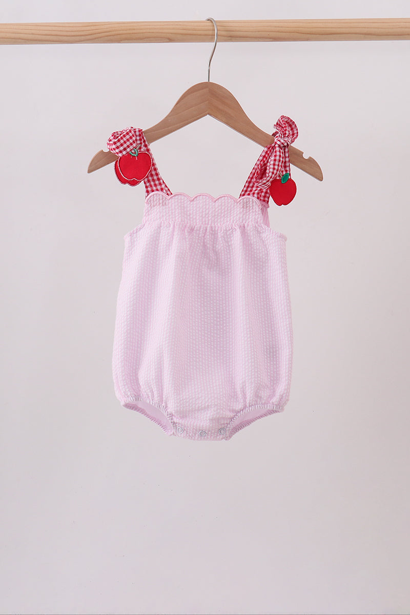 Pink Apple Gingham Bubble - ARIA KIDS