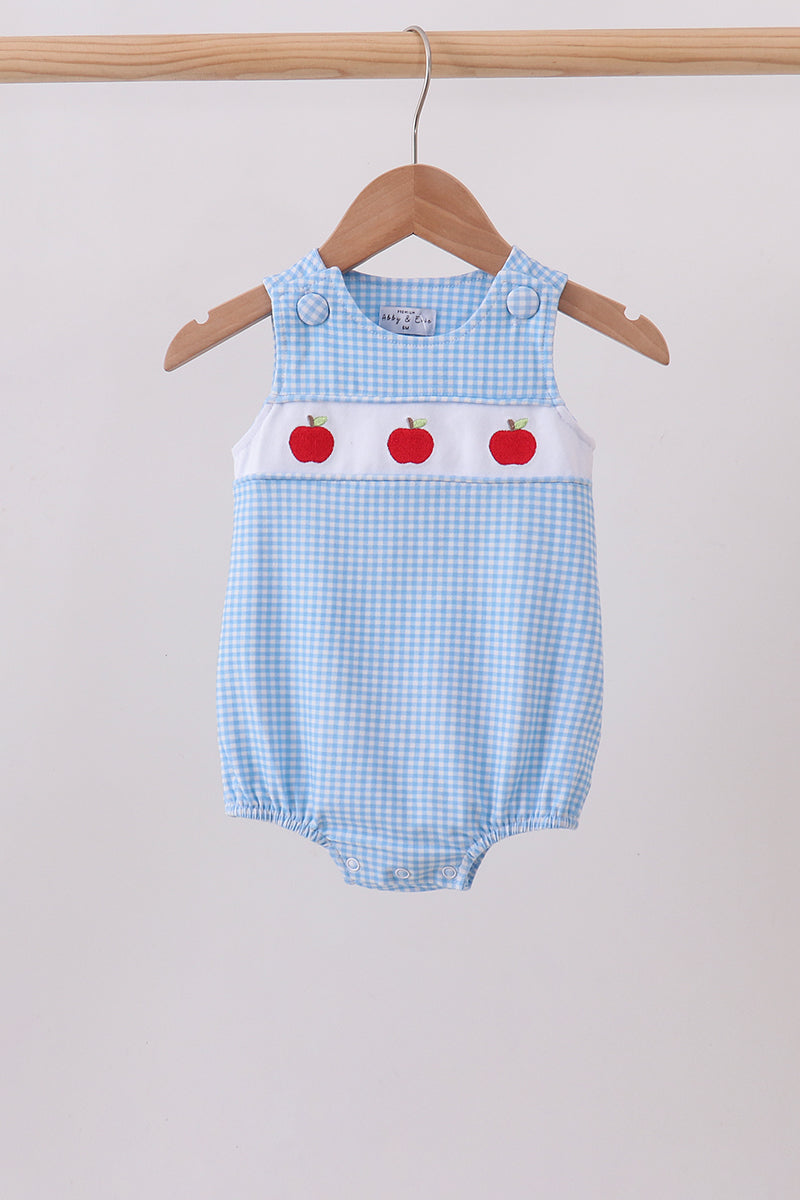 Blue Apple Smocked Bubble - ARIA KIDS