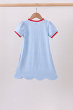Blue Apple Scalloped Dress - ARIA KIDS