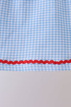 Blue Scalloped Apple Bow Skorts Set