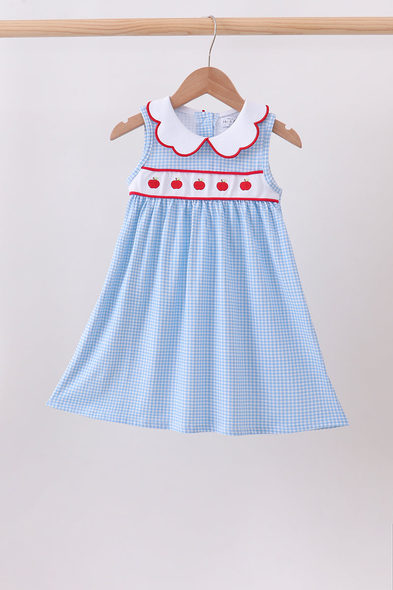 Blue Apple Smocked Dress - ARIA KIDS