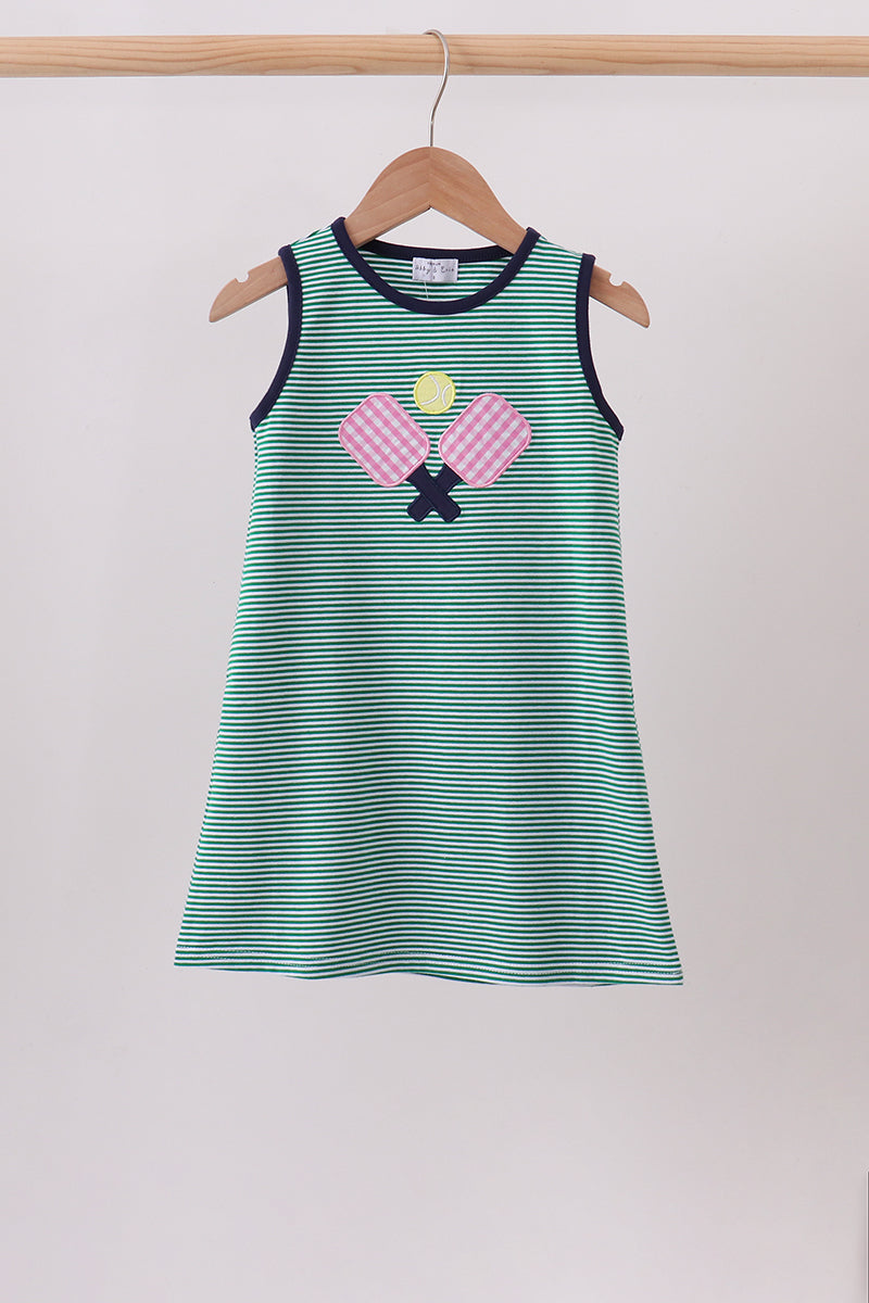 Green Ball Applique Dress - ARIA KIDS