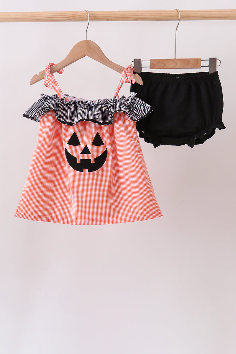 Orange Jack-O-Lantern Bloomer Set - ARIA KIDS