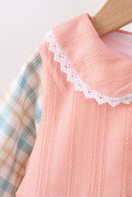 Pumpkin Jacquard embroidery plaid bloomer set