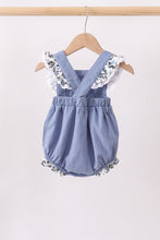 Blue pumpkin embroidery lace ruffle bubble