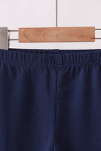 Navy ruffle pants