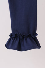 Navy ruffle pants