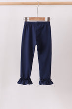 Navy ruffle pants