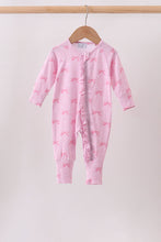 Pink bow print bamboo romper - ARIA KIDS