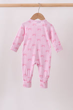 Pink bow print bamboo romper - ARIA KIDS