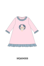 Pink turkey applique ruffle dress