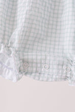 Green plaid turkey embroidery ruffle bubble