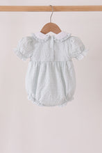 Green plaid turkey embroidery ruffle bubble