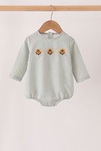 Beige turkey embroidery gingham bubble