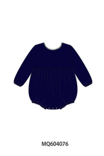 Navy plaid ruffle bubble