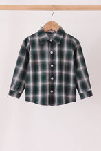 Green plaid button down shirt