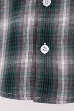 Green plaid button down shirt