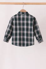 Green plaid button down shirt