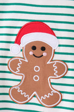Green stripe gingerbread embroidery pants set