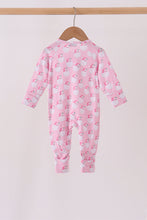 Pink christmas santa claus bamboo romper